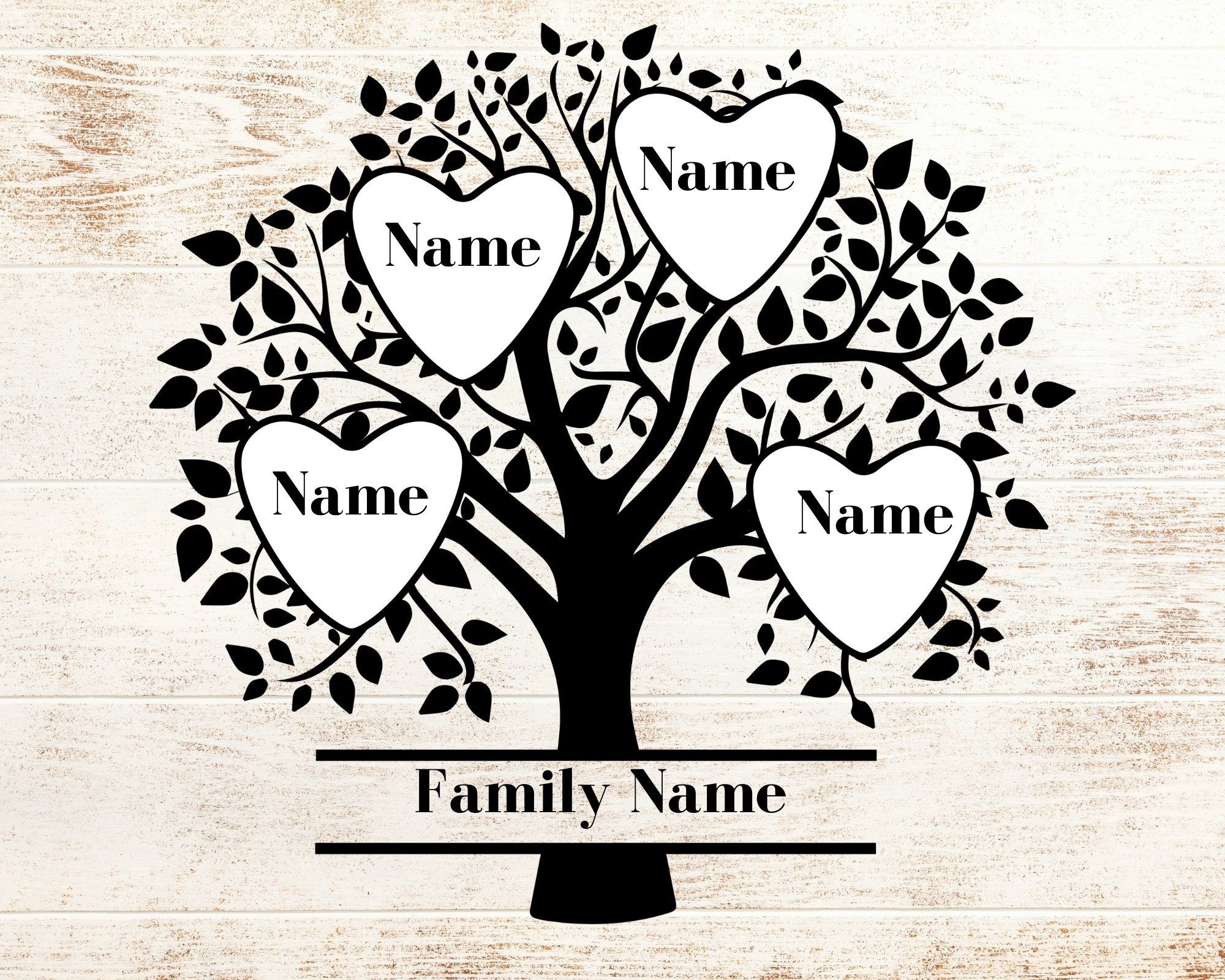 4 Family Member Tree Svg Family Tree Svg 4 Members Family Reunion Svg 
