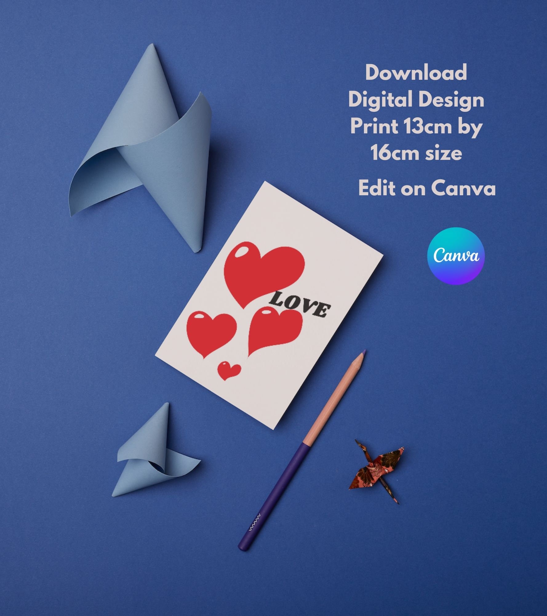 4 Heart Design Printable Sticker Download PDF File Design Etsy