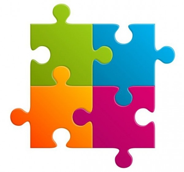 4 Piece Puzzle Template ClipArt Best