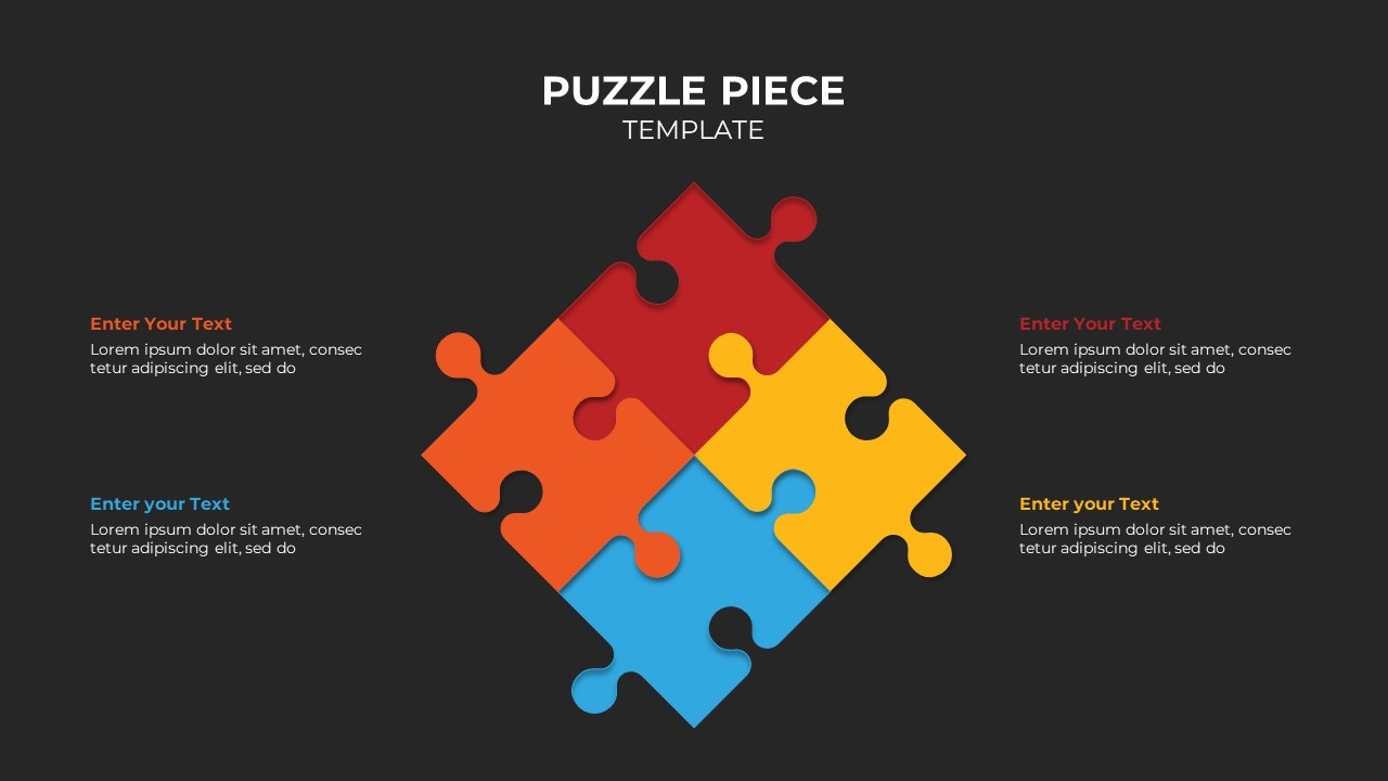 4 Step Puzzle Piece Template For PowerPoint SlideBazaar
