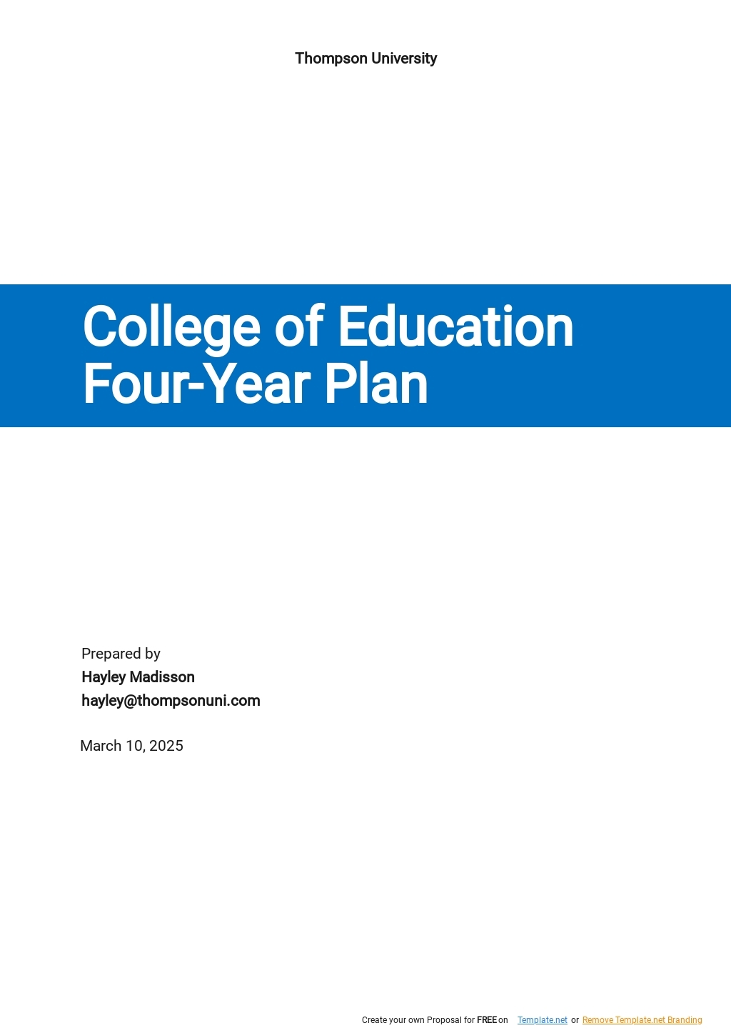 4 Year College Plan PDF Templates Free Download Template