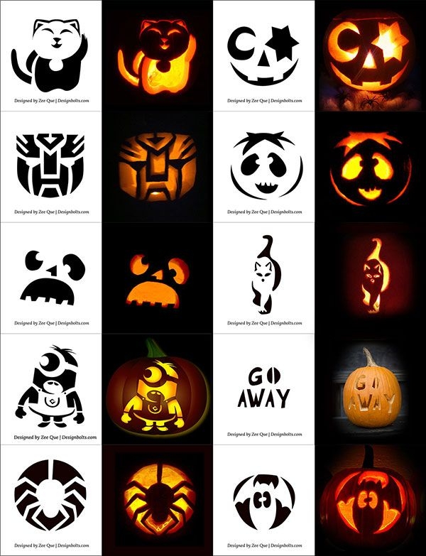420 Free Printable Halloween Pumpkin Carving Stencils Patterns Designs 