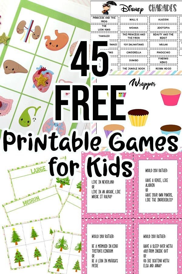 free printable games kids