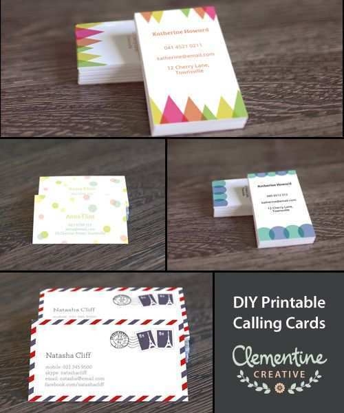 free printable calling card template