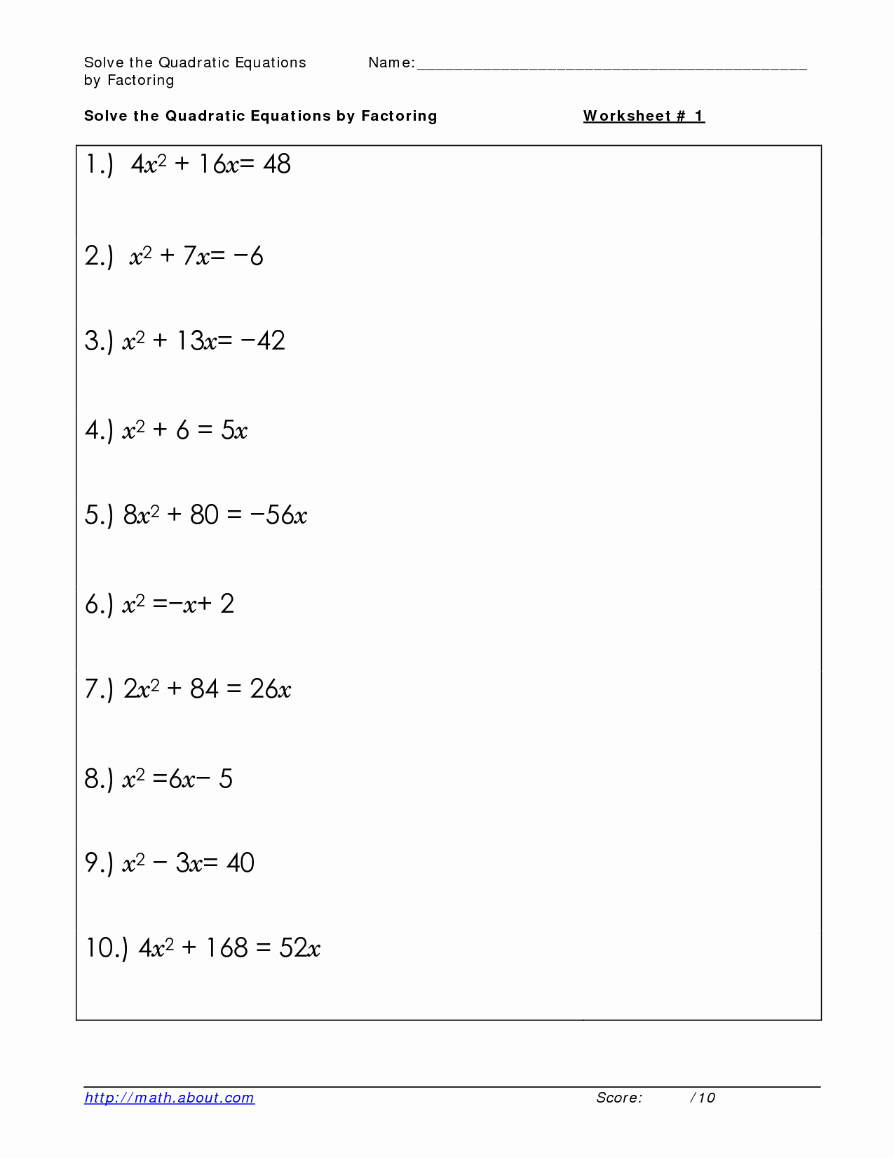 system of equations worksheet algebra 1