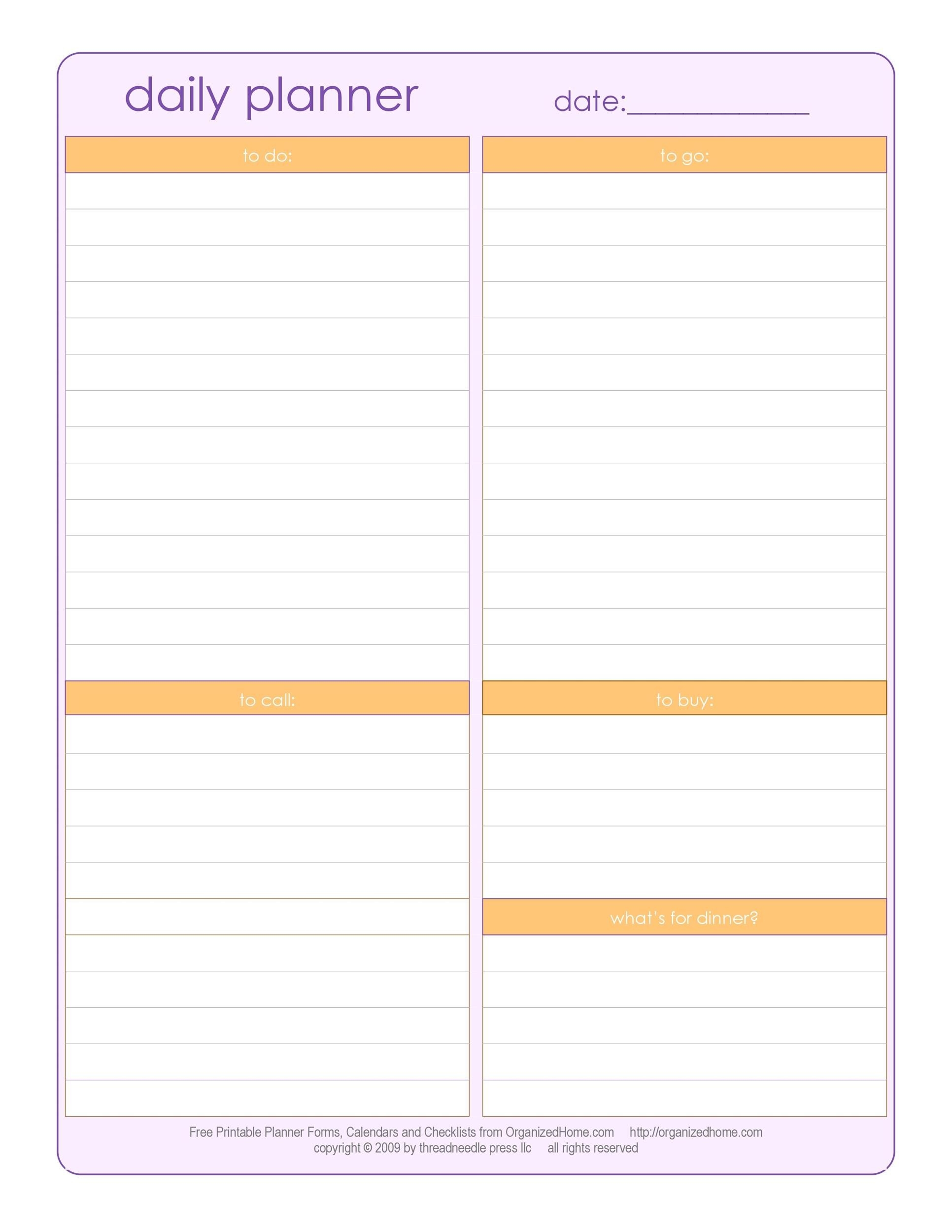 47 Printable Daily Planner Templates FREE In Word Excel PDF 