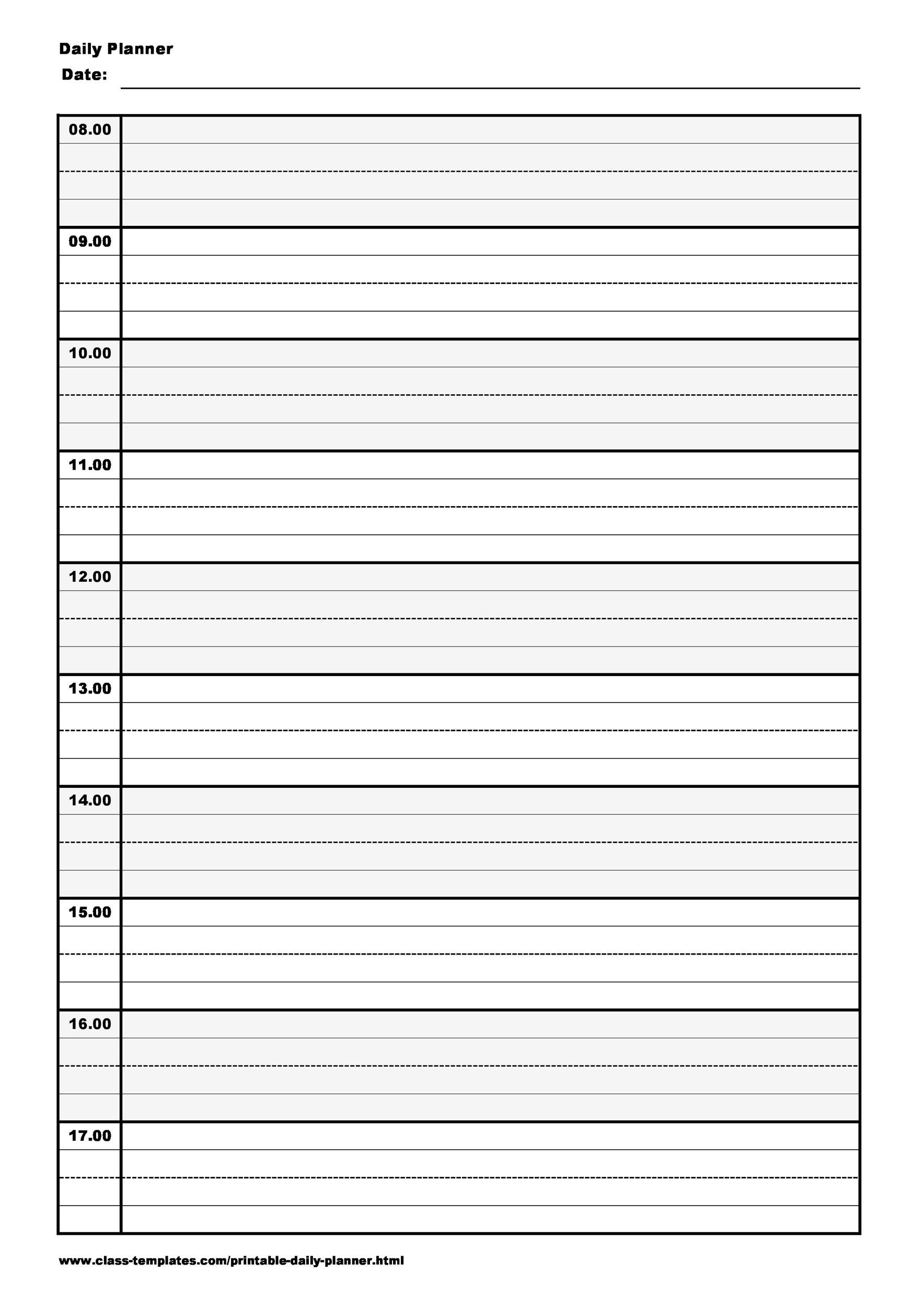 daily planning template