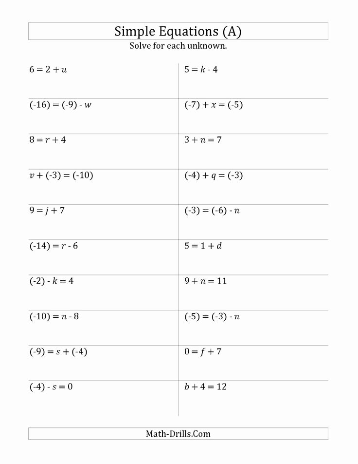 48 Two Step Equation Worksheet Chessmuseum Template Library
