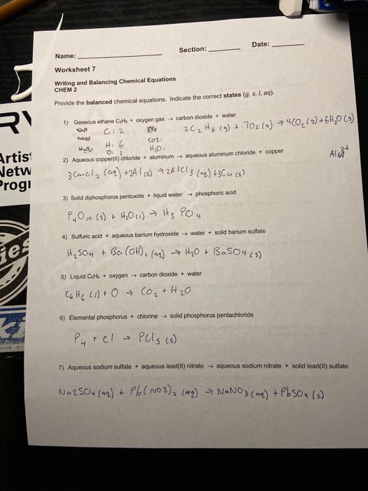 49 Balancing Chemical Equations Worksheets with Answers Worksheets 