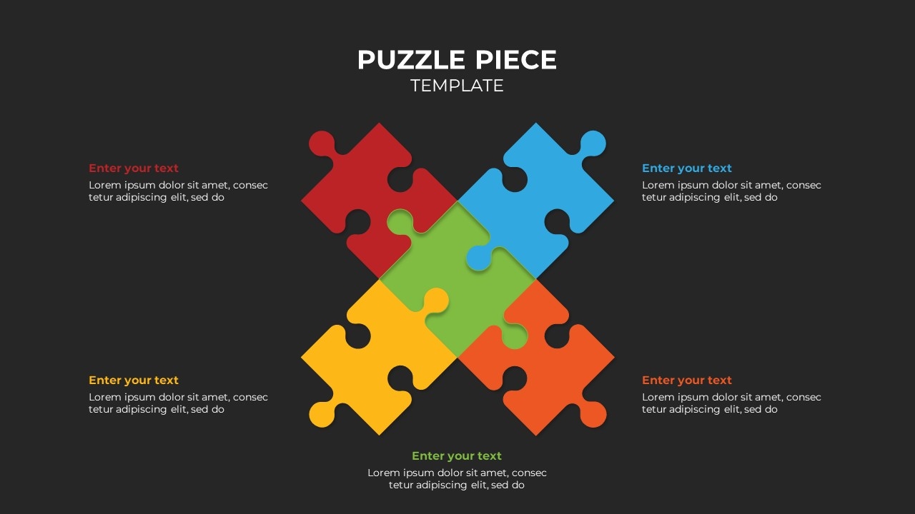 5 Step Puzzle Piece PowerPoint Template SlideBazaar