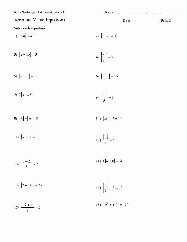 50 Absolute Value Inequalities Worksheet Chessmuseum Template Library