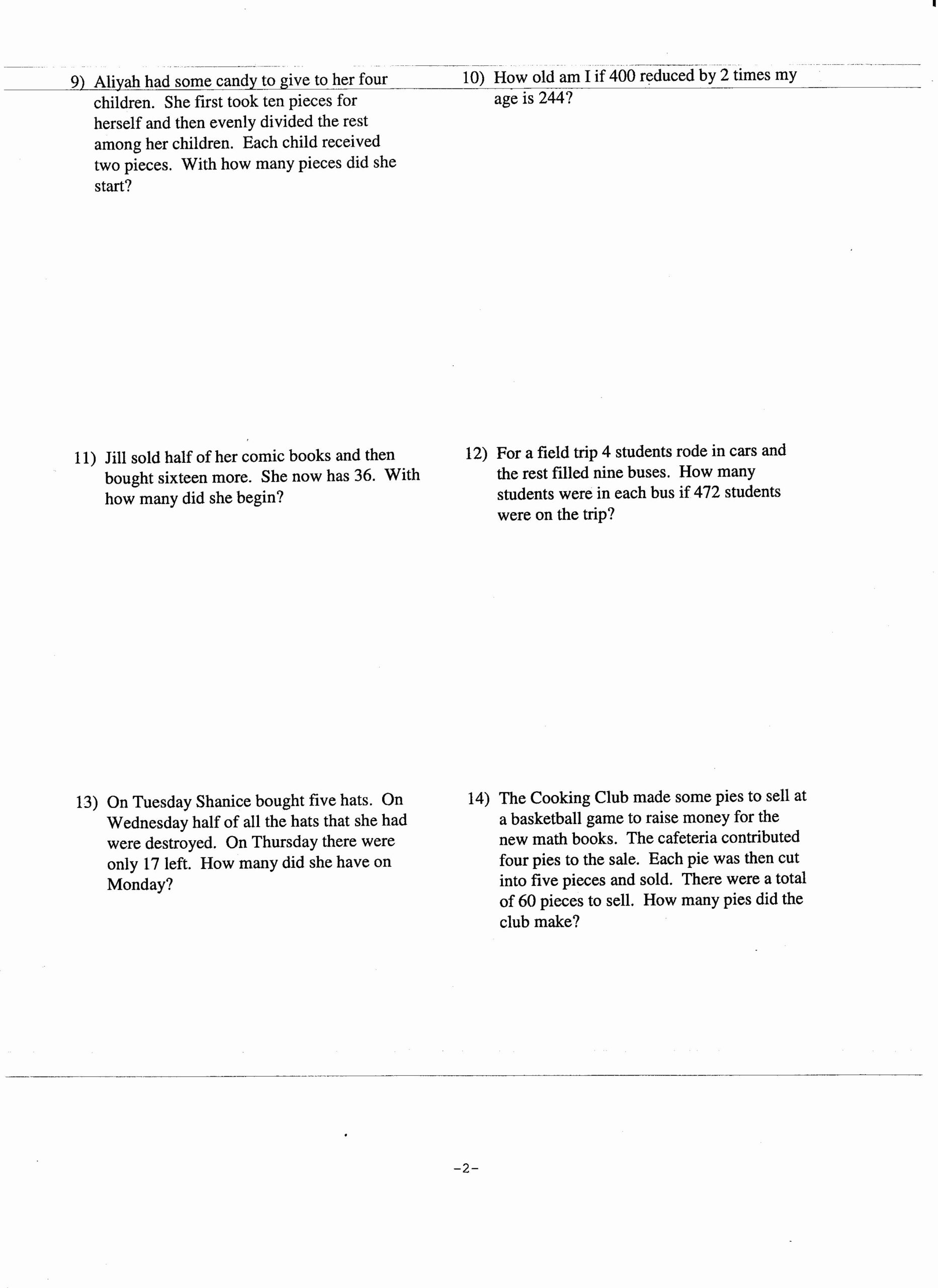 50 Algebra 1 Word Problems Worksheet