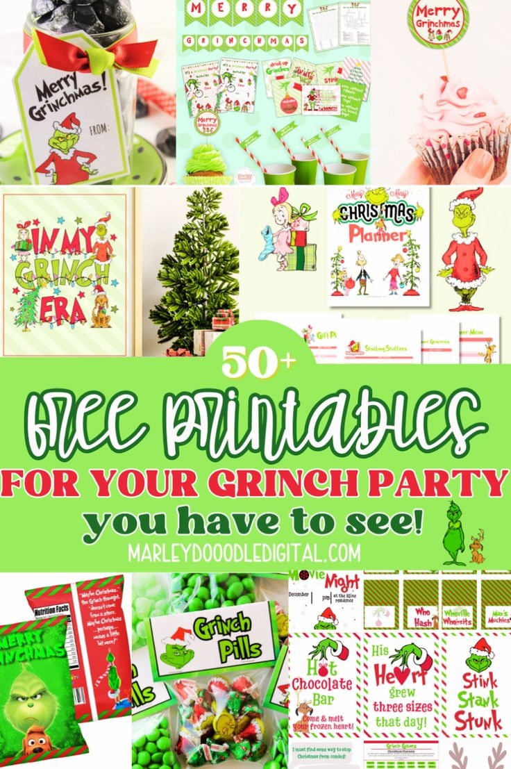 50 Free Printable Grinch Party Decorations Games Fun Christmas