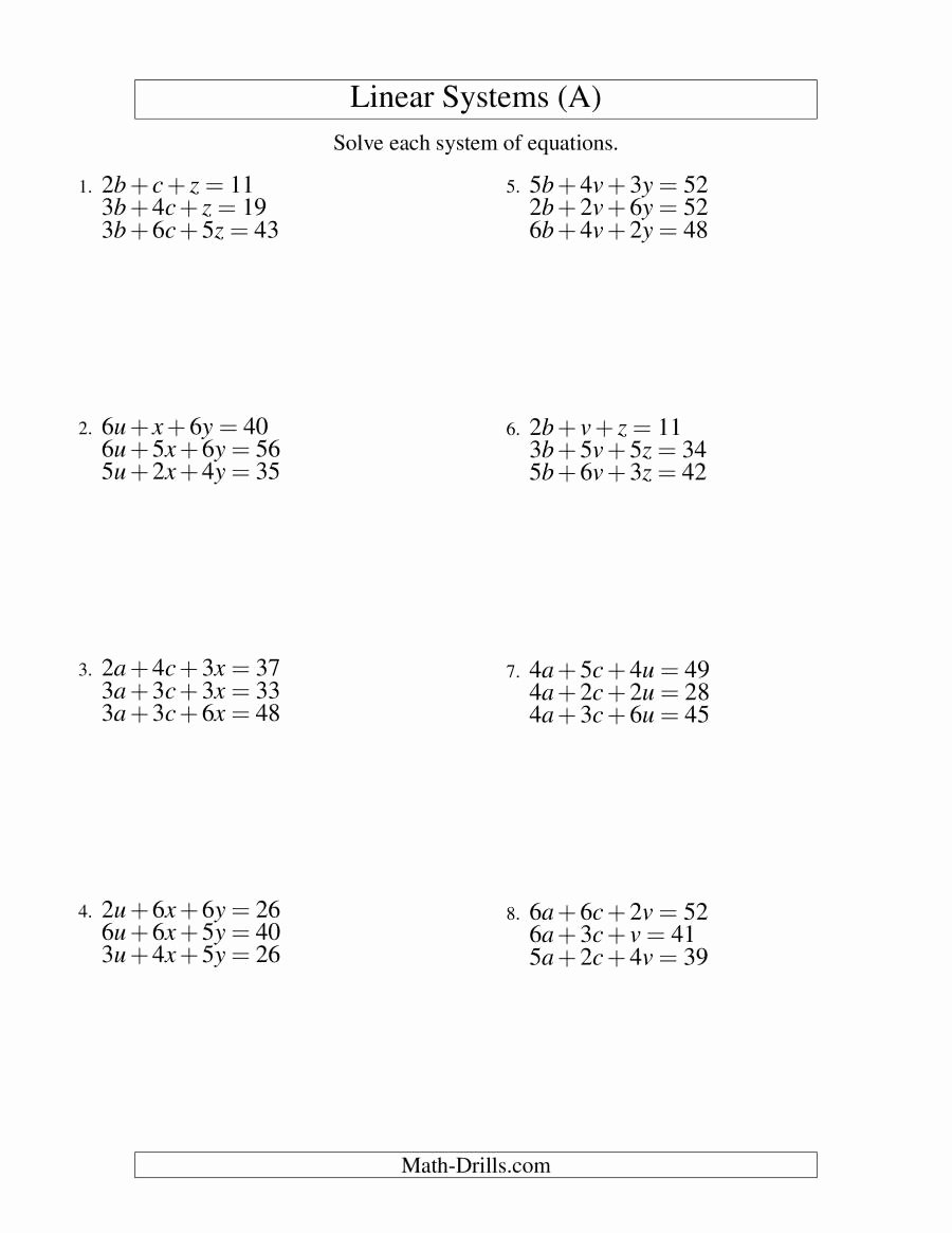 50 Linear Equation Worksheet Pdf