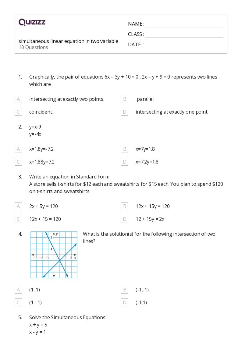50 One Variable Equations Worksheets For 1st Class On Quizizz