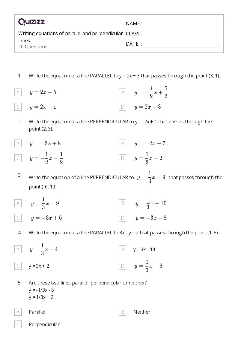 50 Parallel And Perpendicular Lines Worksheets For 1st Class On 