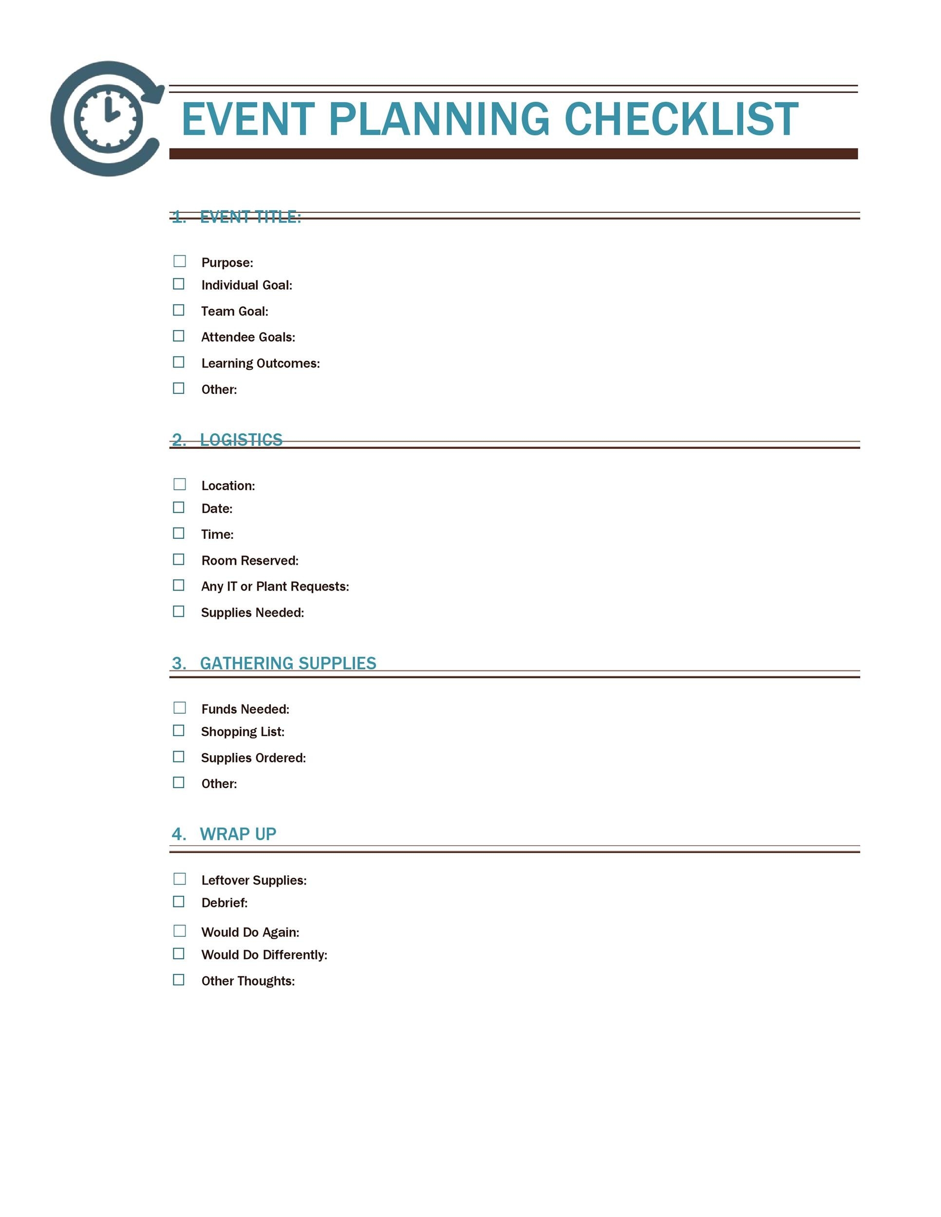 free event planning template
