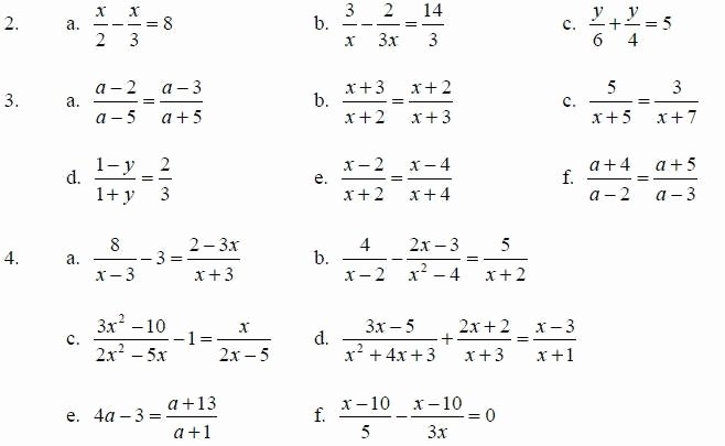 50 Solve Equations With Fractions Worksheet Chessmuseum Template Library