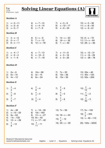 50 Solving Equations Review Worksheet Chessmuseum Template Library
