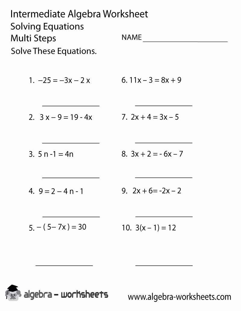 50 Solving Equations Review Worksheet Chessmuseum Template Library