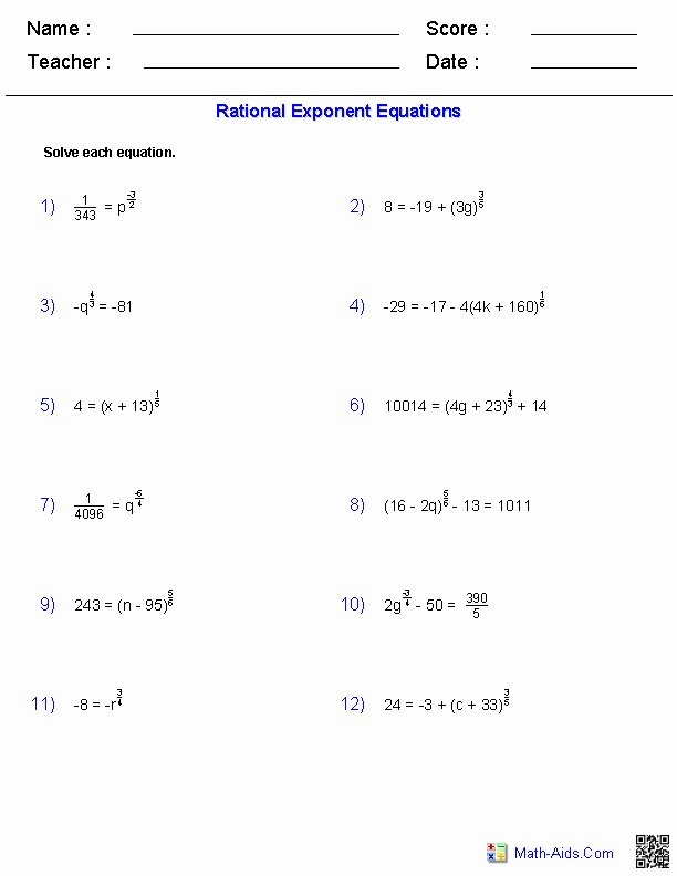 50 Solving Exponential Equations Worksheet