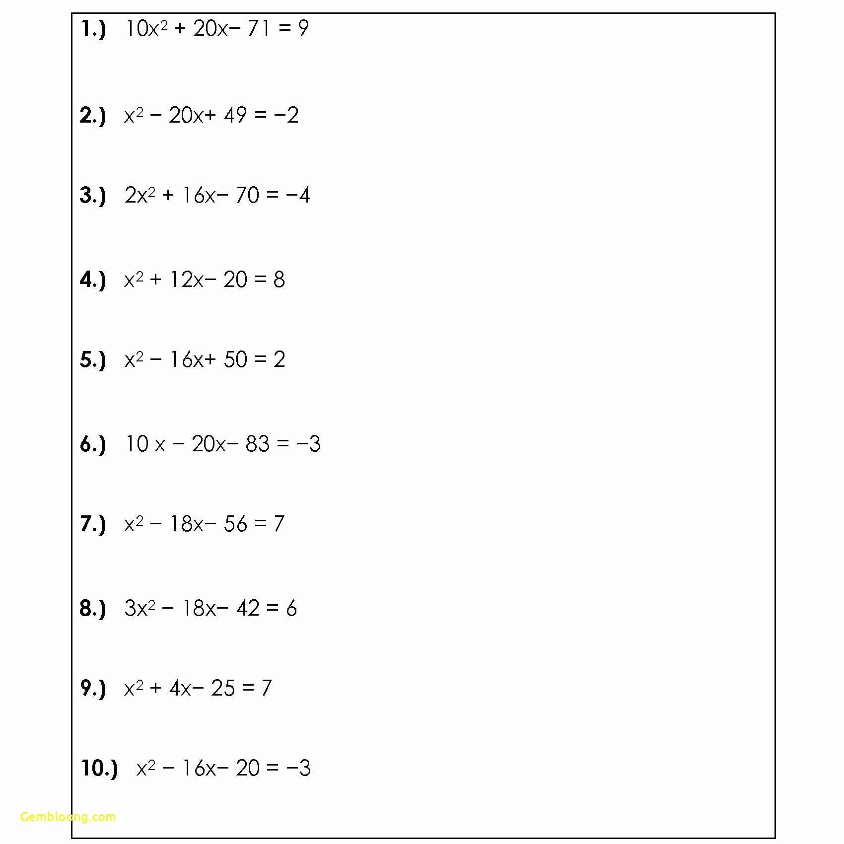 50 Solving Polynomial Equations Worksheet Answers