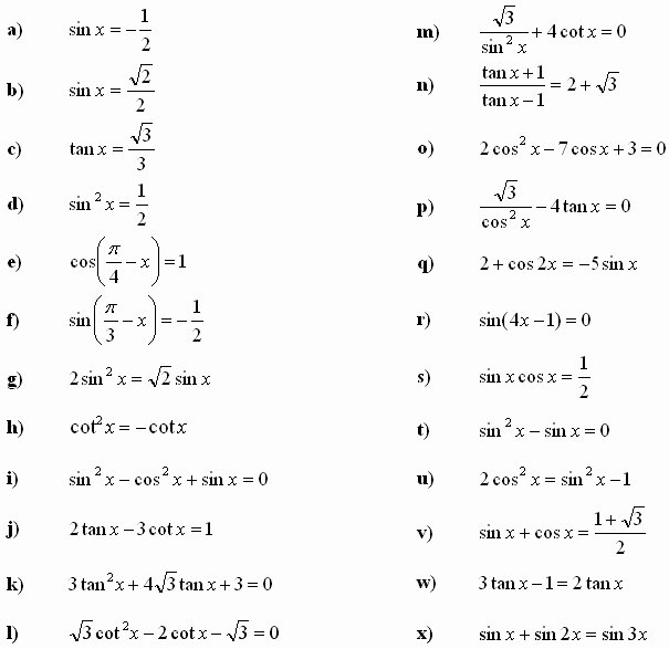 50 Solving Trigonometric Equations Worksheet Answers