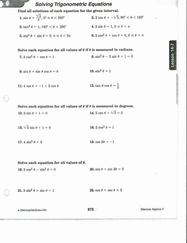 50 Solving Trigonometric Equations Worksheet Answers