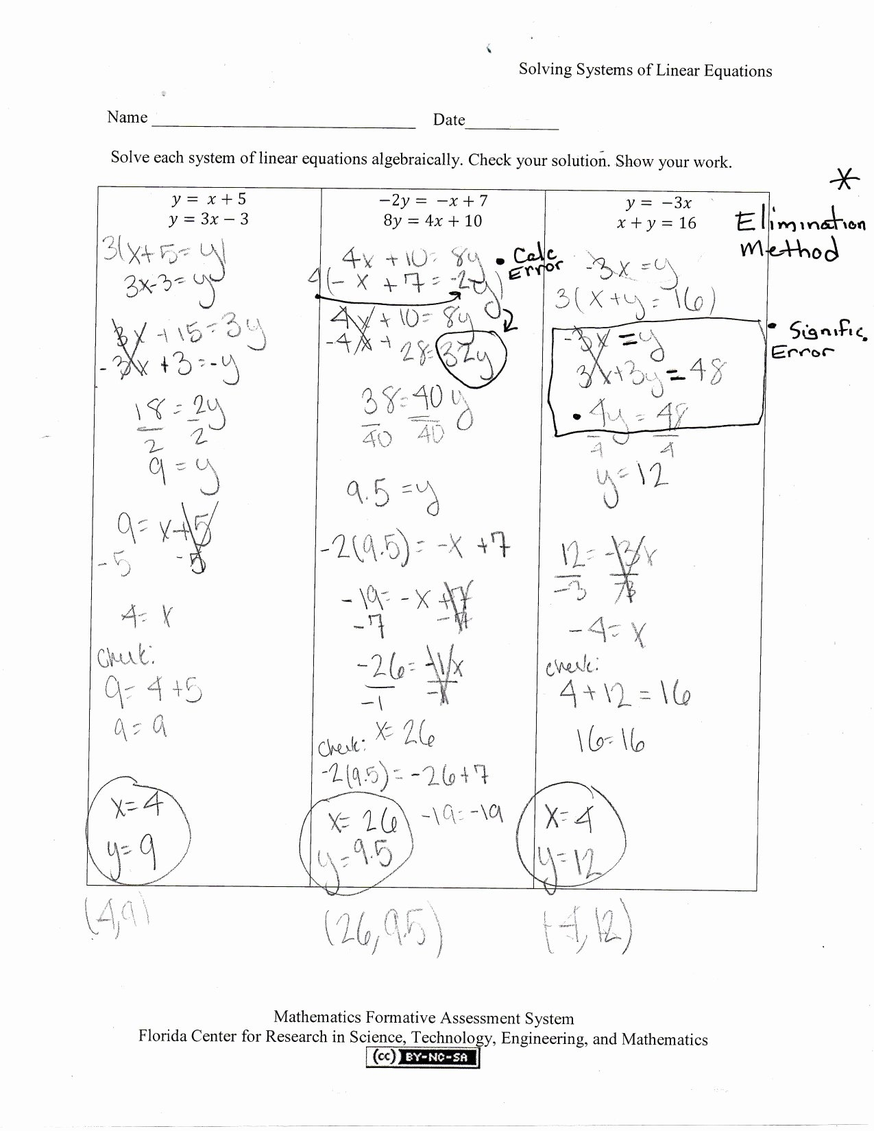 systems of equations review worksheet