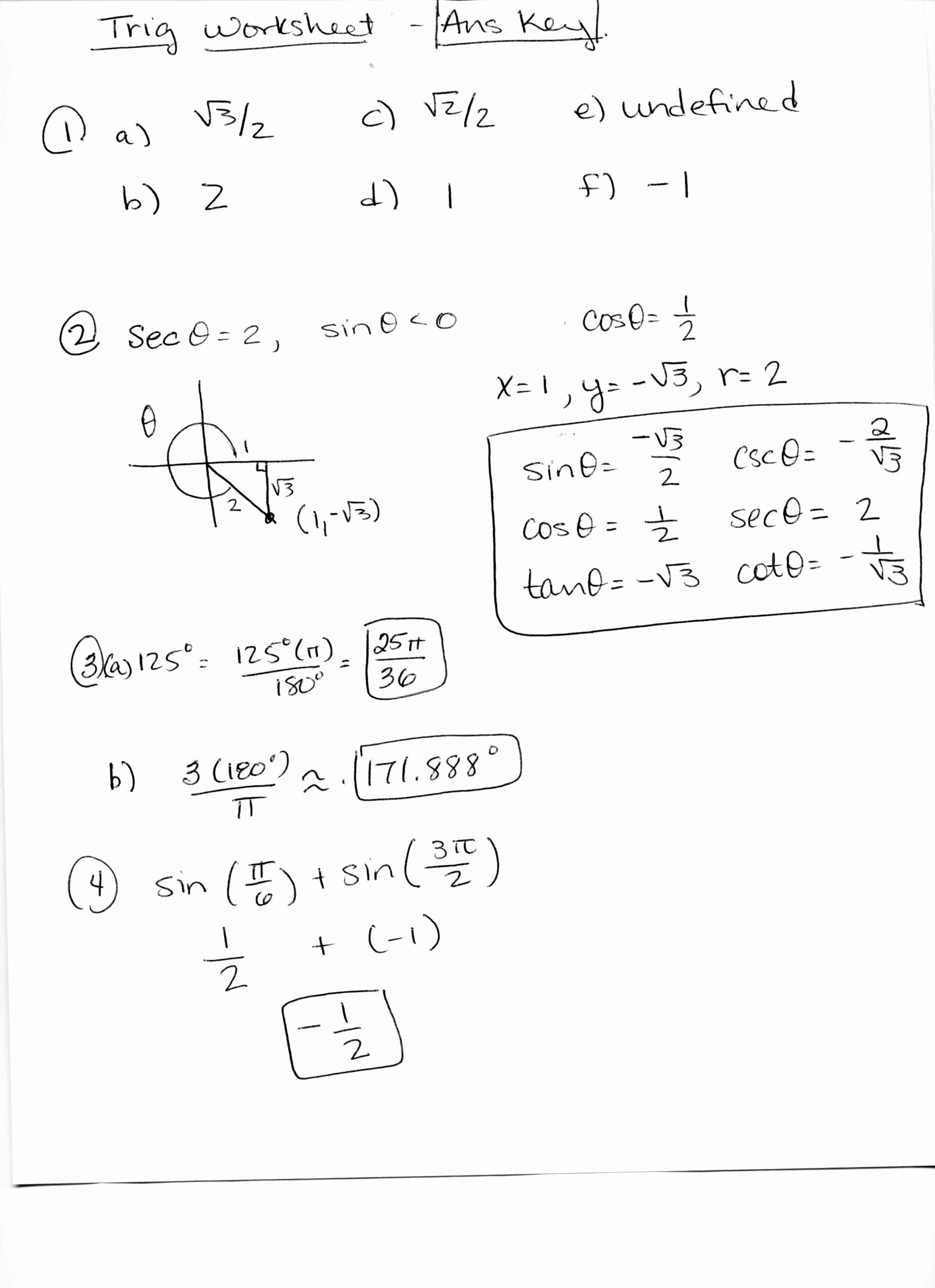 50 Trigonometry Unit Circle Worksheet Answers Chessmuseum Template 