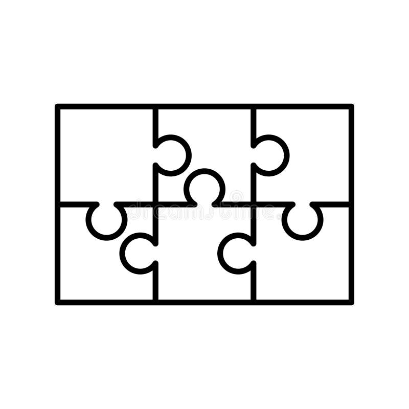 six piece puzzle template