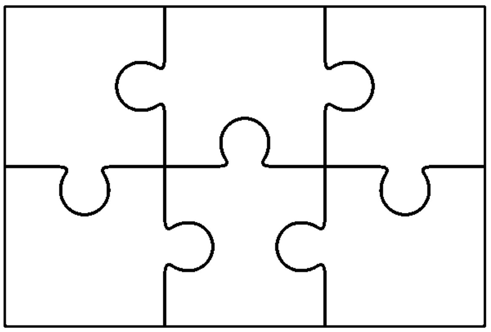 6 Piece Puzzle Template