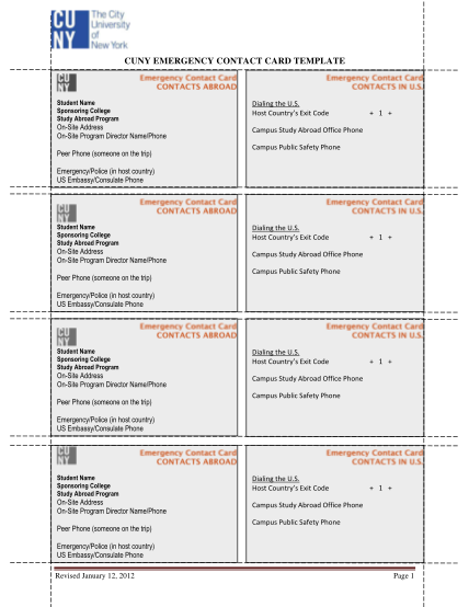 67 Free Emergency Contact Card Template Free To Edit Download 