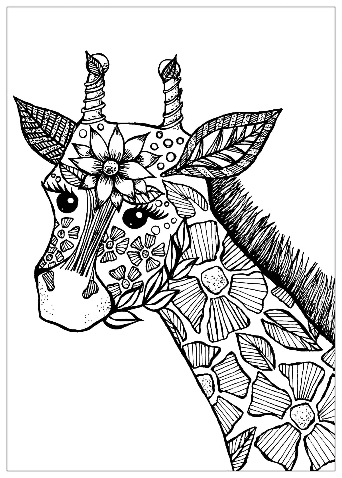 printable giraffe coloring pictures