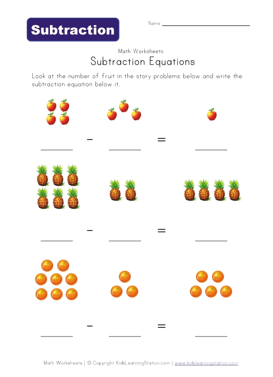 69 KINDERGARTEN MATH EQUATIONS WORKSHEETS