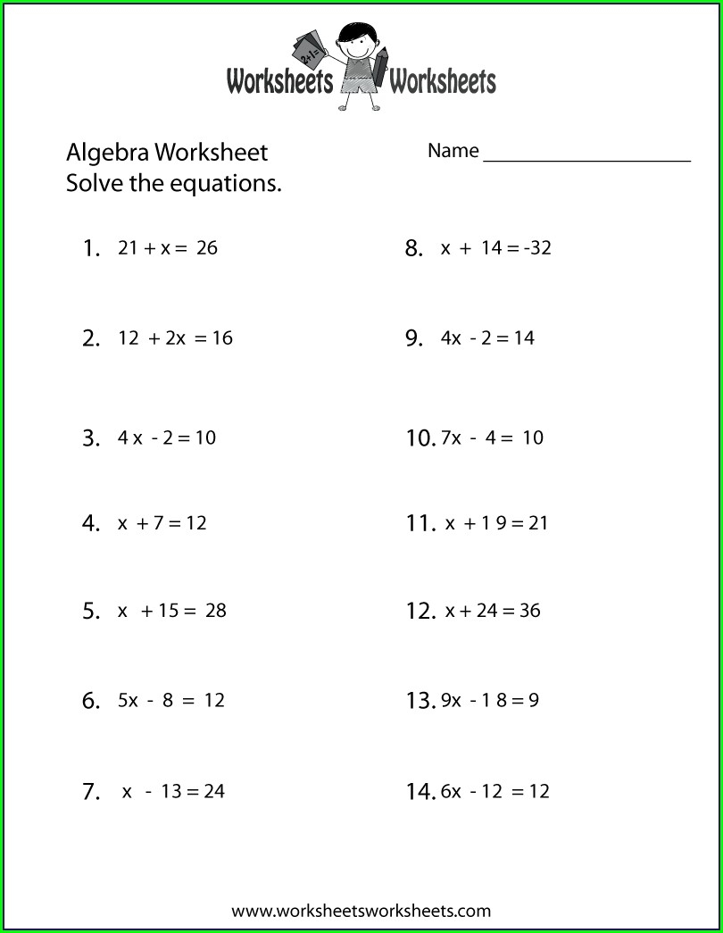 6Th Grade Solving Equations Worksheet Printable Word Searches