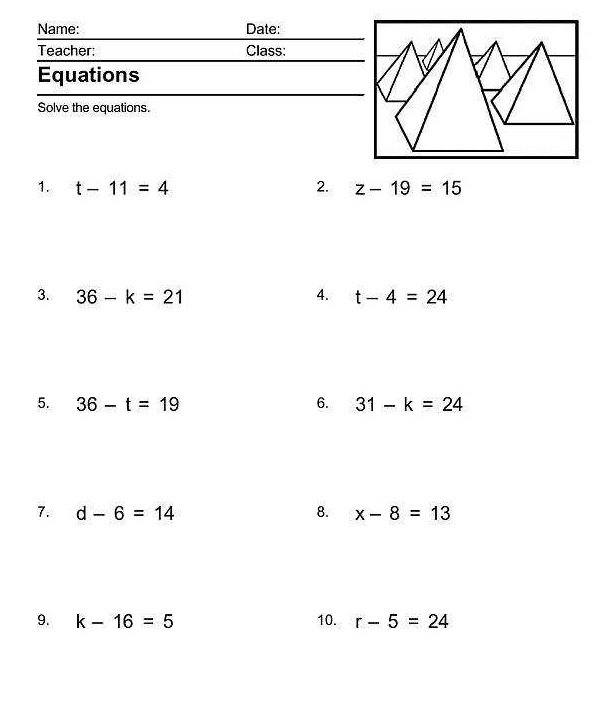7Th Grade Solving Equations Worksheet