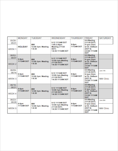 monthly lesson plan template