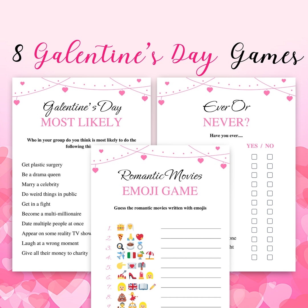 8 Printable Galentine 39 s Day Games Galentine 39 s Day Game Bundle 