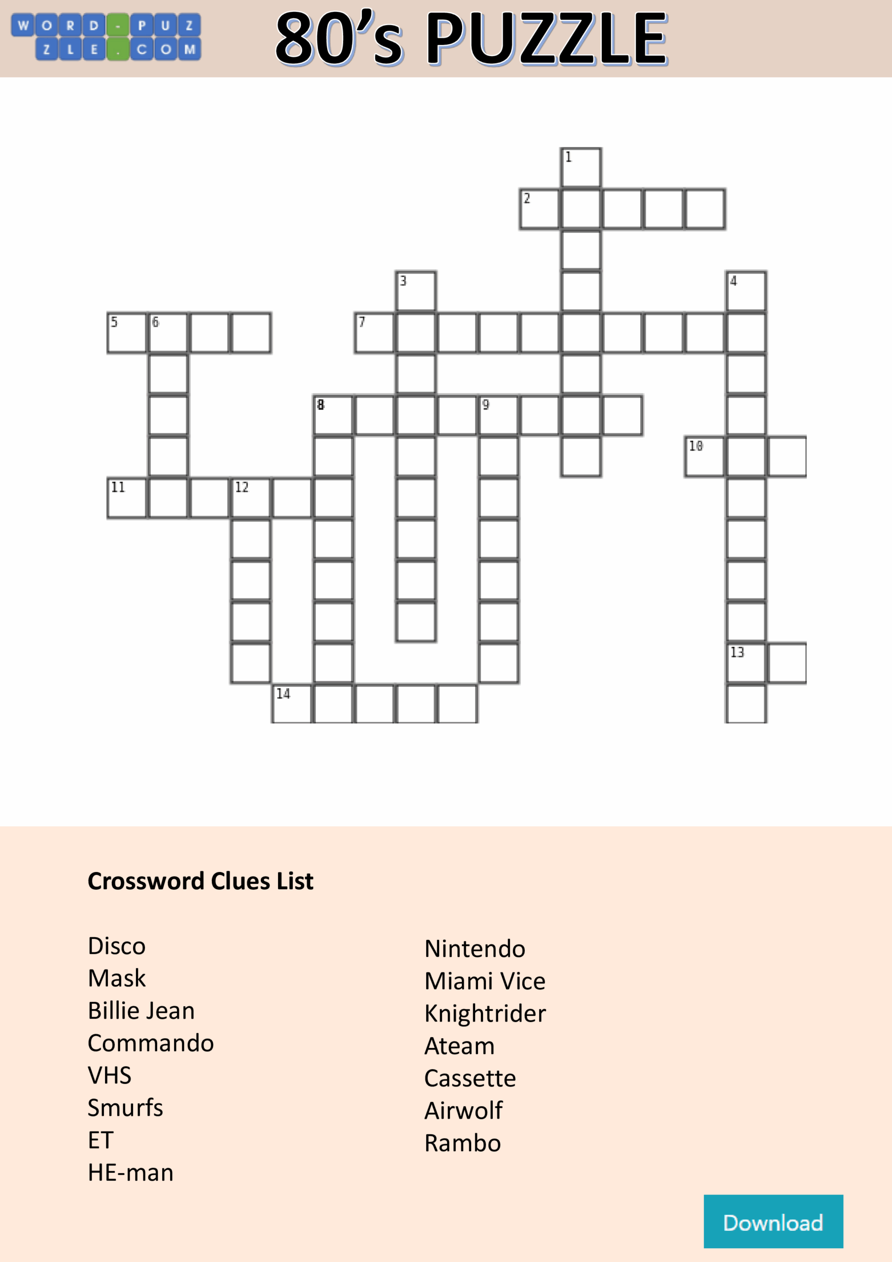 80 39 S Crossword Puzzle Templates At Allbusinesstemplates