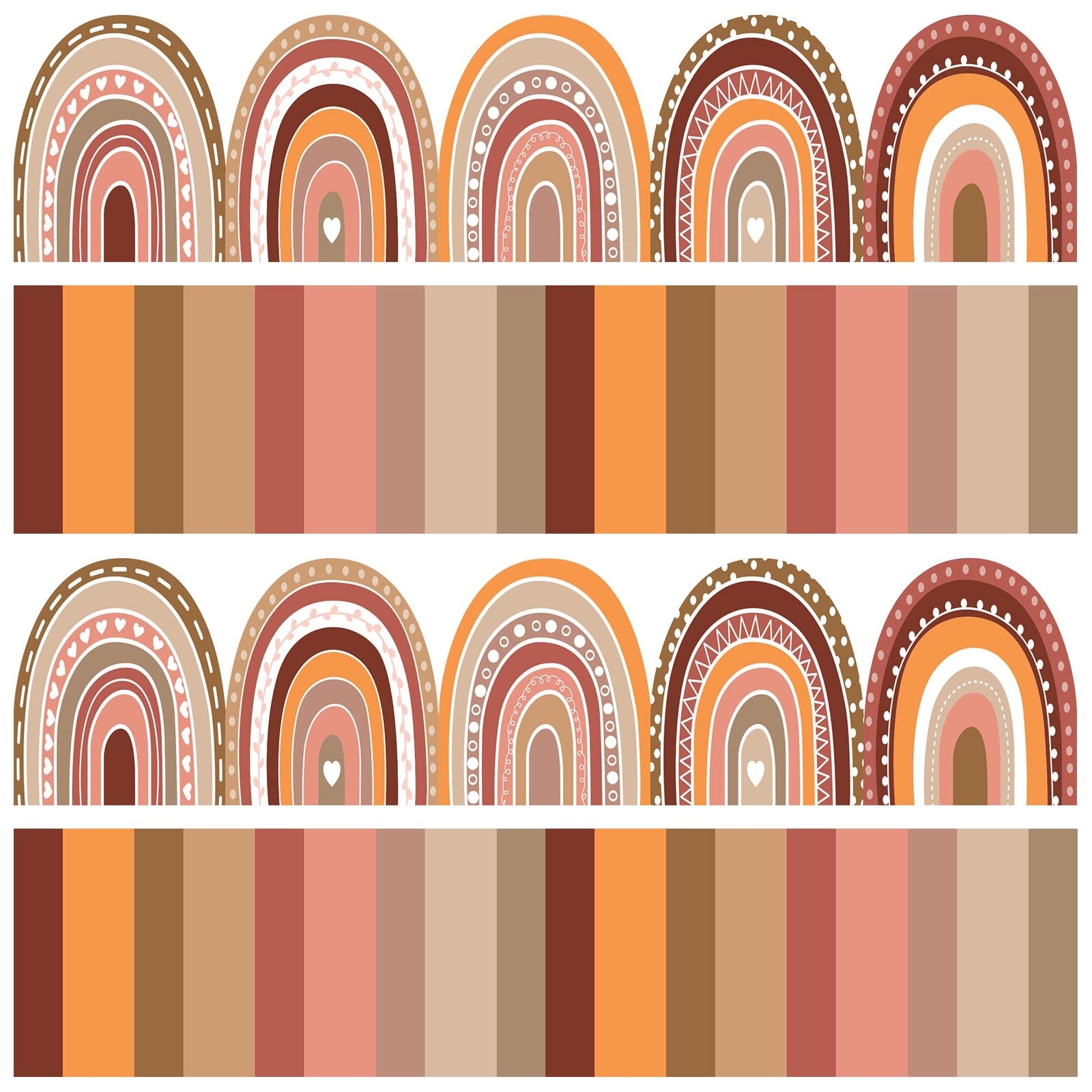 80 Pack Rainbow Bulletin Board Border Boho Rainbow Classroom Decor 