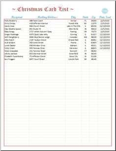 86 Free Printable Christmas Card List Templates Download For Christmas 