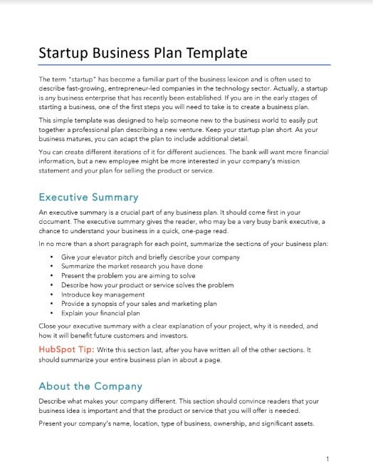 9 Free Business Plans Templates Examples HubSpot