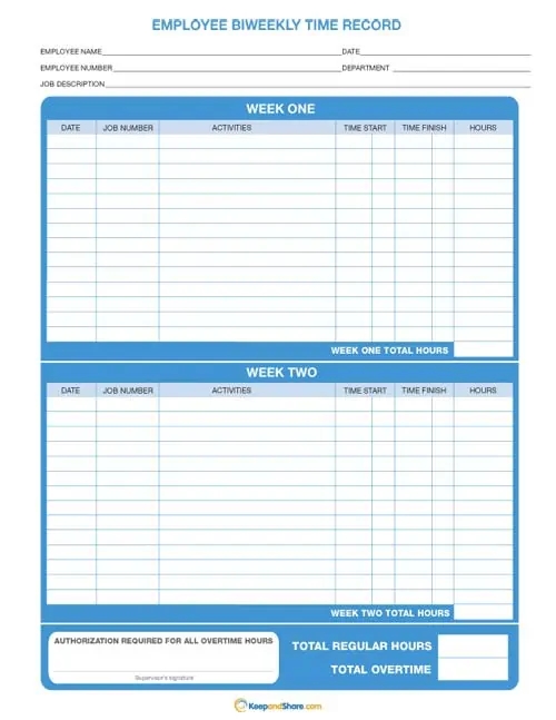 9 Free Printable Time Cards Templates Excel Templates