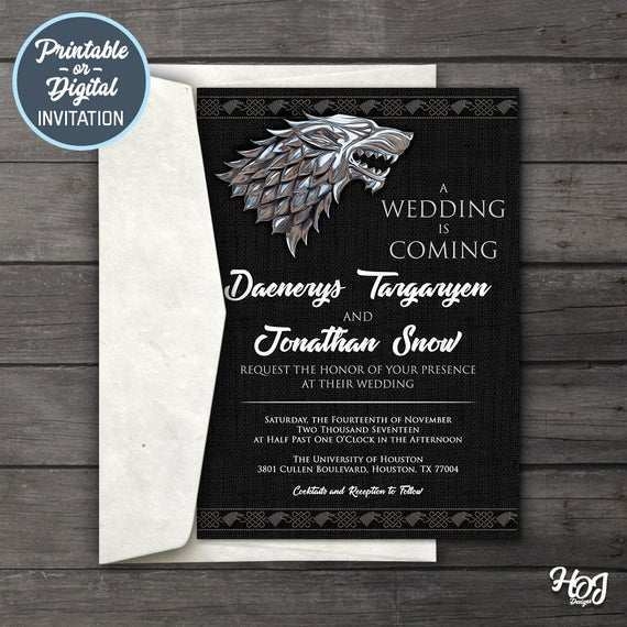 93 Printable Game Of Thrones Wedding Invitation Template Photo With