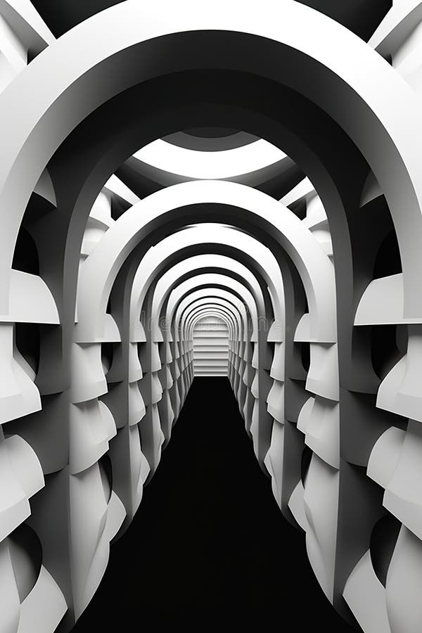 A Paper Cut Black White Background With An Abstract Arches Design 