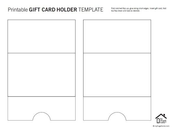 A Printable Gift Card Holder Template With The Front And Back Sides Cut