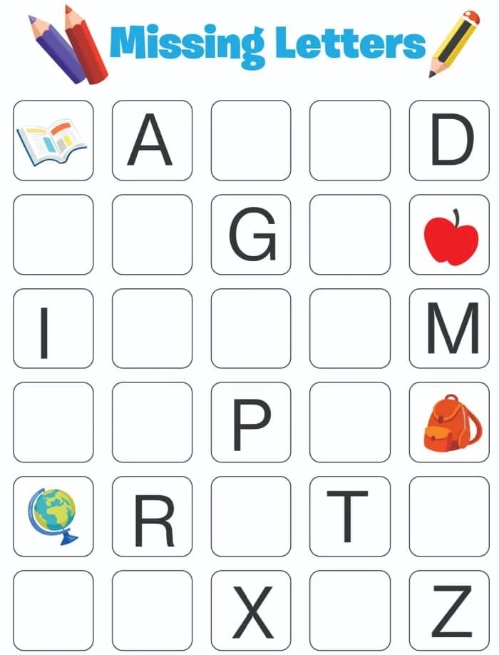preschool abc printable activities