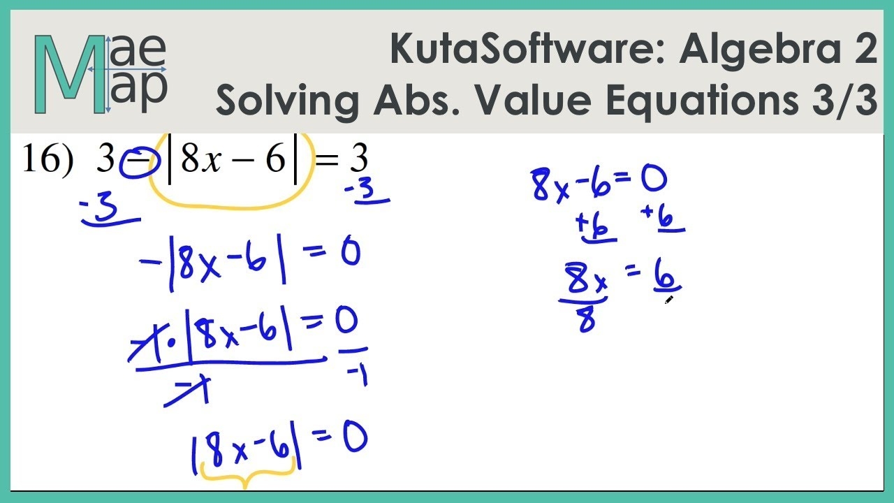Absolute Value Equations Worksheet Answers With Work Tessshebaylo