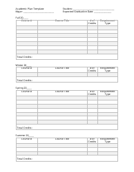 Academic Plan Template Download Printable PDF Templateroller